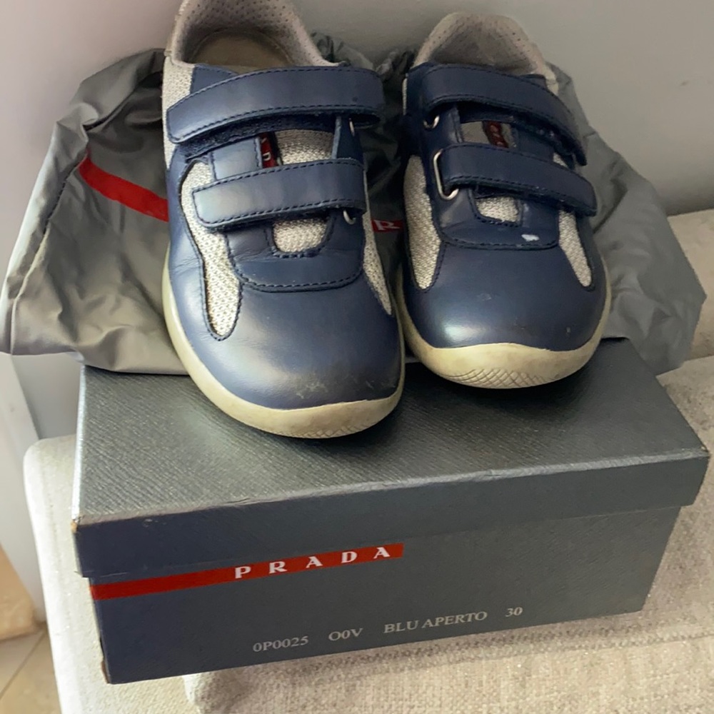 Prada blue boys sneakers toddler 30 shoes leather